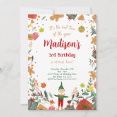 Funny Elf Birthday Party Einladung (Vorderseite)