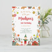 Funny Elf Birthday Party Einladung (Stehend Vorderseite)