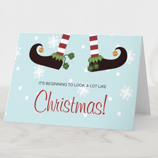 Funny Elf Christmas Card Feiertagskarte