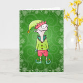 Funny Elf Christmas Card Karte (Gelbe Blume)