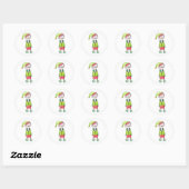 Funny Elf Christmas Classic Round Sticker (Blatt)