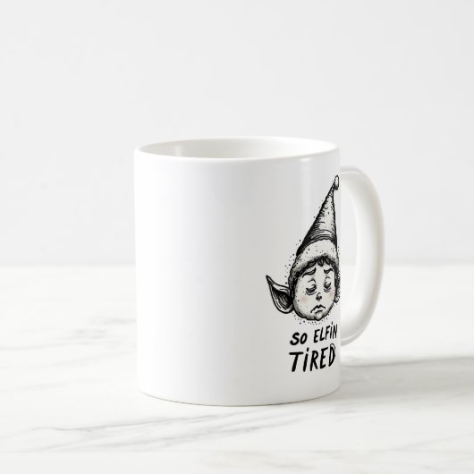 Funny ELF Christmas Morgens Kleine Geschenk Kaffeetasse (VorderseiteRechts)