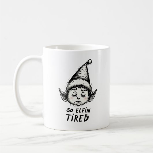 Funny ELF Christmas Morgens Kleine Geschenk Kaffeetasse (Links)