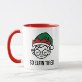 Funny ELF Christmas Morgens Kleine Geschenk Tasse (Links)