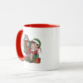 Funny ELF Christmas Morgens Kleine Geschenk Tasse (Vorderseite Links)
