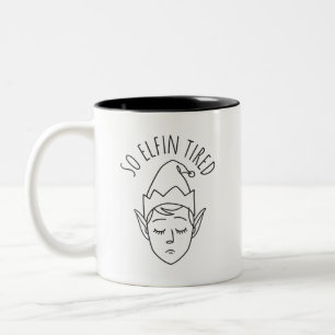 Funny ELF Christmas Morgens Kleine Geschenk Zweifarbige Tasse
