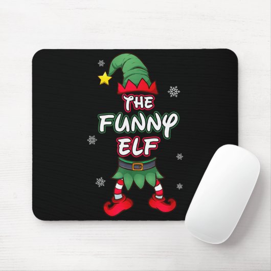 Funny Elf Christmas Pajamas Pjs Matching Family Gr Mousepad (Mit Mouse)