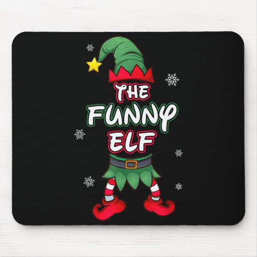 Funny Elf Christmas Pajamas Pjs Matching Family Gr Mousepad (Vorne)