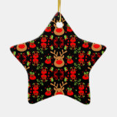 Funny Elf Christmas Wrapping Keramik Ornament (Hinten)