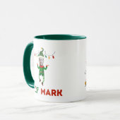 Funny elf coffee mug with your customizable face tasse (Vorderseite Links)