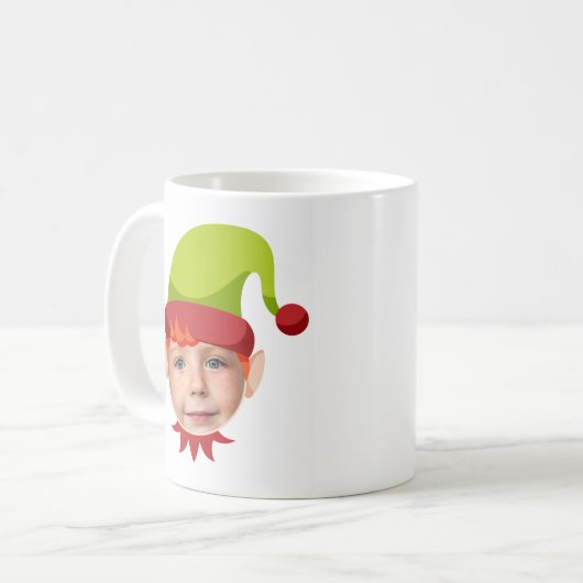 Funny Elf Face Weihnachtsfeier Tasse (Vorderseite Links)