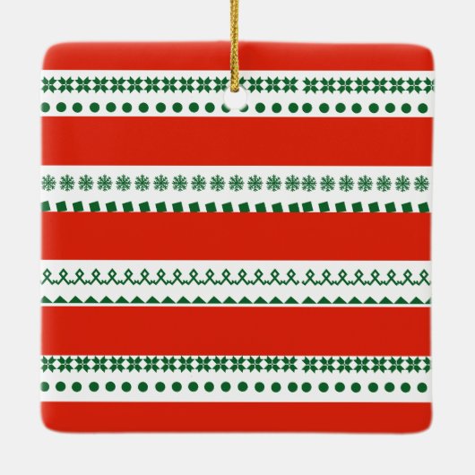 Funny Elf Familie von fünf Foto Rot Grünen Weihnac Keramikornament (Rückseite)