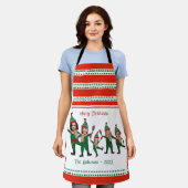 Funny Elf Familie von fünf Foto Rot Grünen Weihnac Schürze (Getragen)