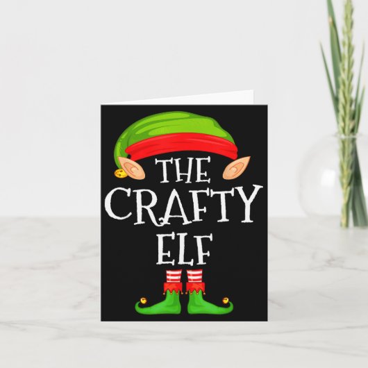 Funny Elf Family Christmas Crafty Elf Sweater Matc Karte (Vorderseite)