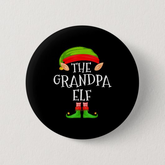Funny Elf Family Christmas Grandpa Elf Sweater Mat Button (Vorderseite)