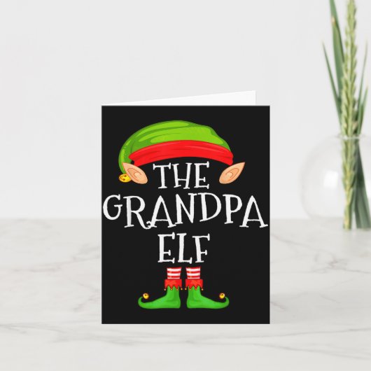 Funny Elf Family Christmas Grandpa Elf Sweater Mat Karte (Vorderseite)