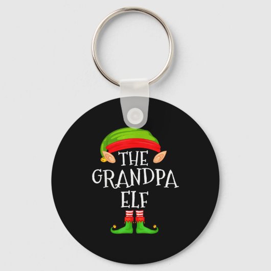 Funny Elf Family Christmas Grandpa Elf Sweater Mat Schlüsselanhänger (Vorderseite)