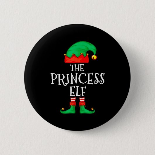 Funny Elf Family Christmas Princess Elf Sweater Me Button (Vorderseite)