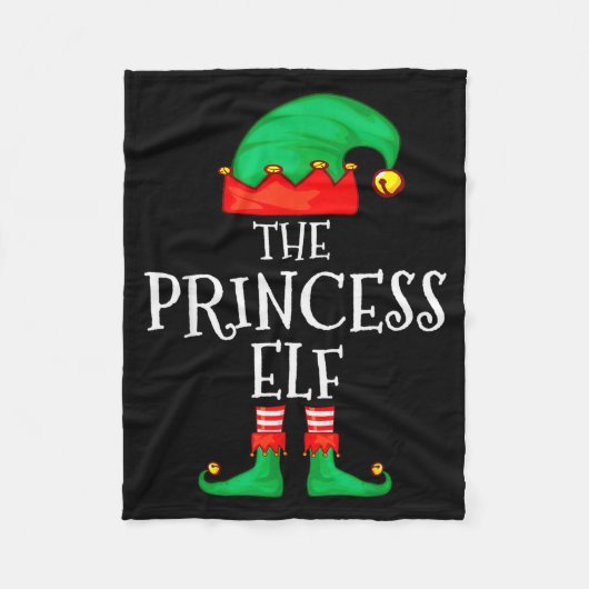 Funny Elf Family Christmas Princess Elf Sweater Me Fleecedecke (Vorderseite)