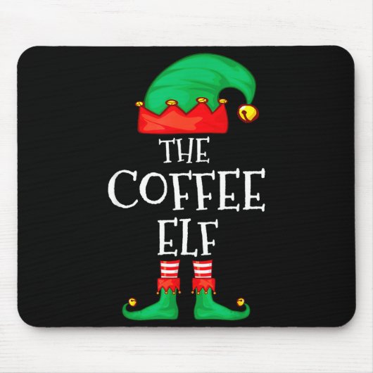 Funny Elf Family Christmas The Coffee Elf Sweater Mousepad (Vorne)