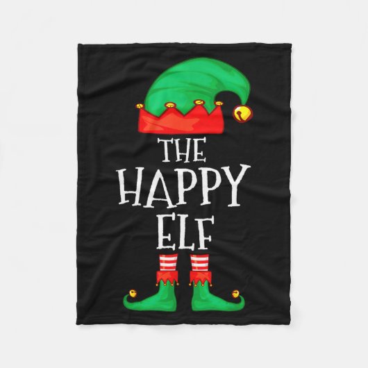 Funny Elf Family Christmas The Happy Elf Sweater M Fleecedecke (Vorderseite)