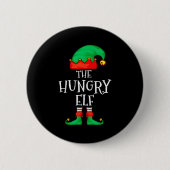 Funny Elf Family Christmas The Hungry Elf Sweater Button (Vorderseite)