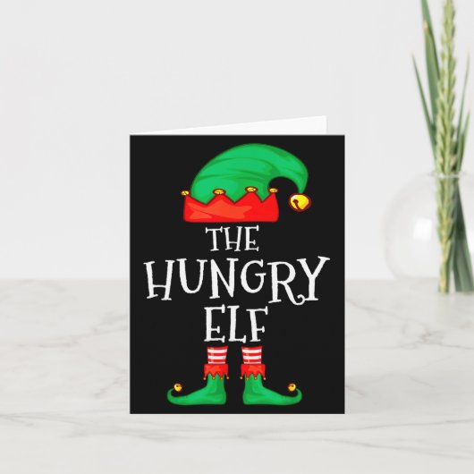 Funny Elf Family Christmas The Hungry Elf Sweater Karte (Vorderseite)