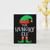 Funny Elf Family Christmas The Hungry Elf Sweater Karte (Gelbe Blume)