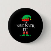 Funny Elf Family Christmas The Wine Lover Elf Men Button (Vorderseite)