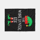 Funny Elf Family Christmas The Wine Lover Elf Men Fleecedecke (Vorderseite (Horizontal))