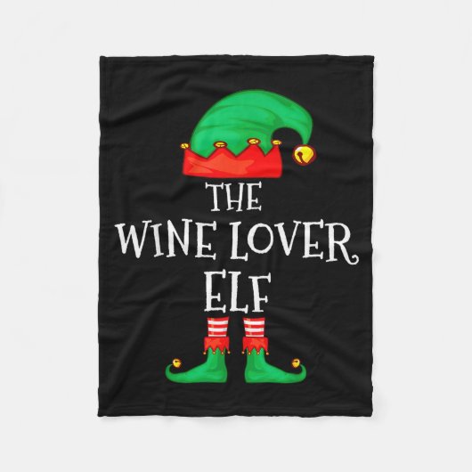 Funny Elf Family Christmas The Wine Lover Elf Men Fleecedecke (Vorderseite)