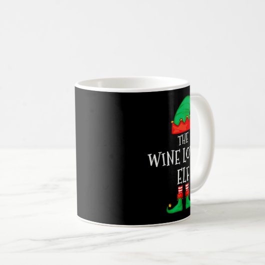 Funny Elf Family Christmas The Wine Lover Elf Men Kaffeetasse (VorderseiteRechts)
