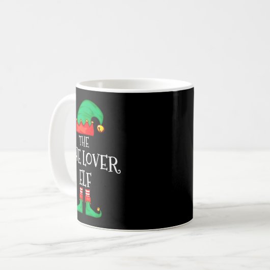Funny Elf Family Christmas The Wine Lover Elf Men  Kaffeetasse (Vorderseite Links)