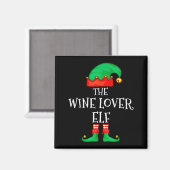 Funny Elf Family Christmas The Wine Lover Elf Men Magnet (Vorderseite/Rückseite)