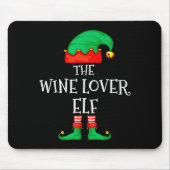 Funny Elf Family Christmas The Wine Lover Elf Men  Mousepad (Vorne)