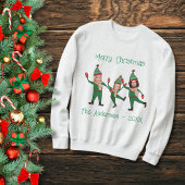 Funny Elf Family Foto Ugly Christmas Sweater Sweatshirt