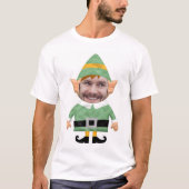 Funny elf Foto benutzerdefinierte Vorlage Weihnach T-Shirt (Vorderseite)