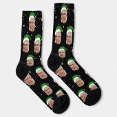 Funny Elf Foto Weihnachtssocken Socken (Rechts)