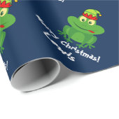 Funny elf Frosch Weihnachtspapier für Kinder Geschenkpapier (Rolleneckpunkt)
