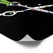 Funny Elf Hands Hair Stylist Hairdresser Scissor B Poster (Ecke)