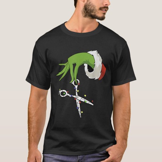 Funny Elf Hands Hair Stylist Hairdresser Scissor B T-Shirt (Vorderseite)