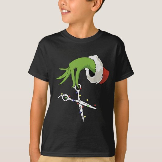 Funny Elf Hands Hair Stylist Hairdresser Scissor B T-Shirt (Vorderseite)