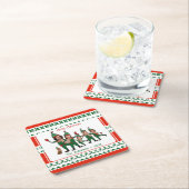 Funny Elf Ihre Familie von sechs, einschließlich H Rechteckiger Pappuntersetzer (Vor Ort)