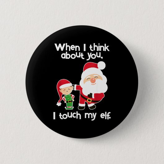 Funny Elf Inappropriate Adult Humor Christmas Gift Button (Vorderseite)