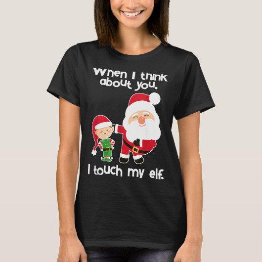 Funny Elf Inappropriate Adult Humor Christmas Gift T-Shirt (Vorderseite)