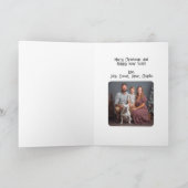 Funny Elf jumping on Airplane & Photo Custom Xmas Karte (Innenseite)