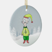 Funny Elf Keramik Ornament (Rechts)