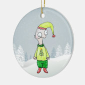 Funny Elf Keramik Ornament (Links)