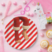 Funny Elf Legs Christmas | North Pole Mischief  Pappteller (Party)