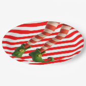 Funny Elf Legs Christmas | North Pole Mischief  Pappteller (Schrägansicht)